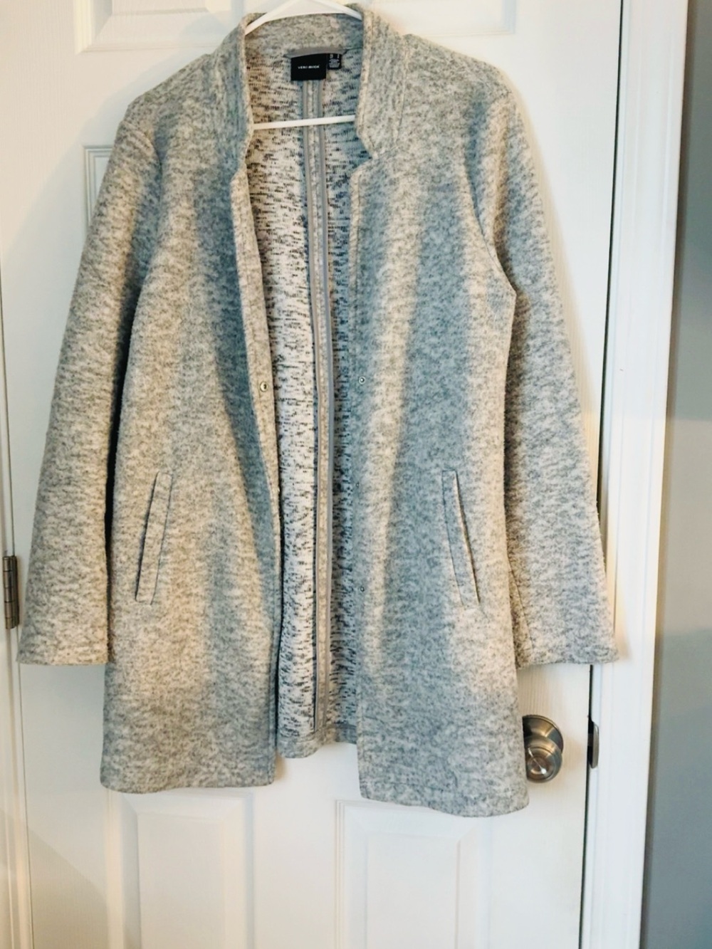 Vero Moda Light Gray Open-Front Coatigan Sweater